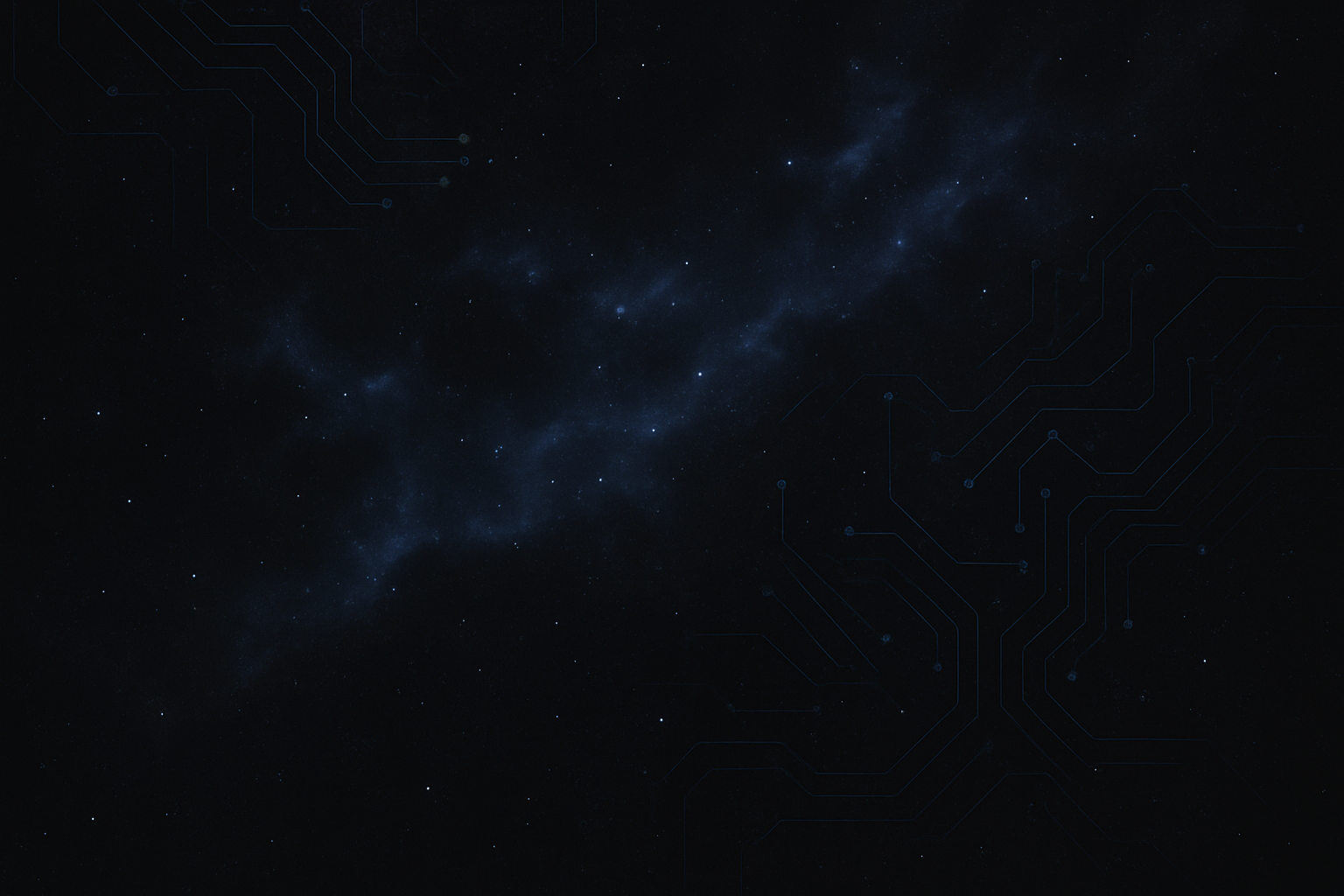create an abstract, space-suggestive background for an AI academy called MissionAI. It should be dark, black